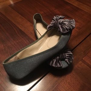 Grey flats with large bows